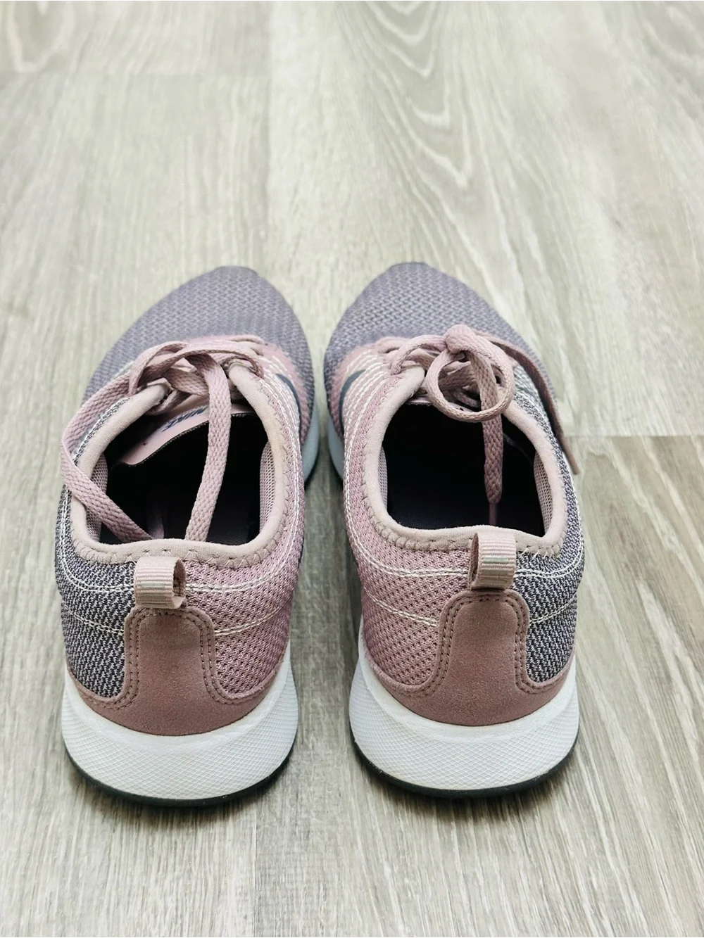 Nike Rose Pink and Gray Knit Running Sneakers Size 6